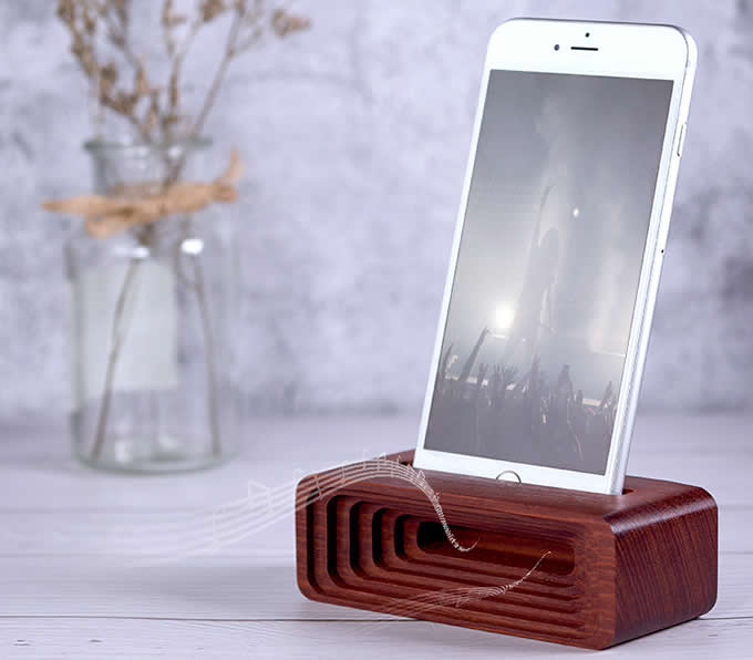  Wood Cell Phone Stand Dock with Sound Amplifier Amplifier 