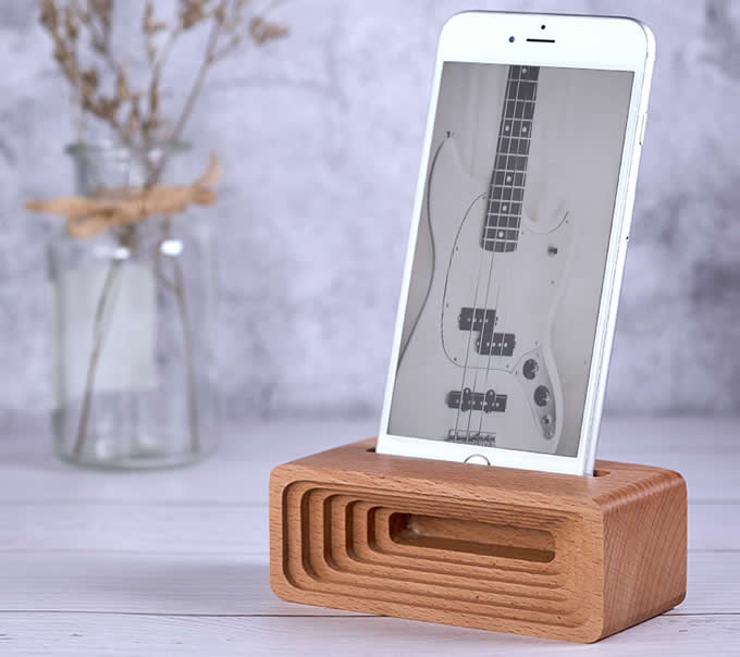  Wood Cell Phone Stand Dock with Sound Amplifier Amplifier 