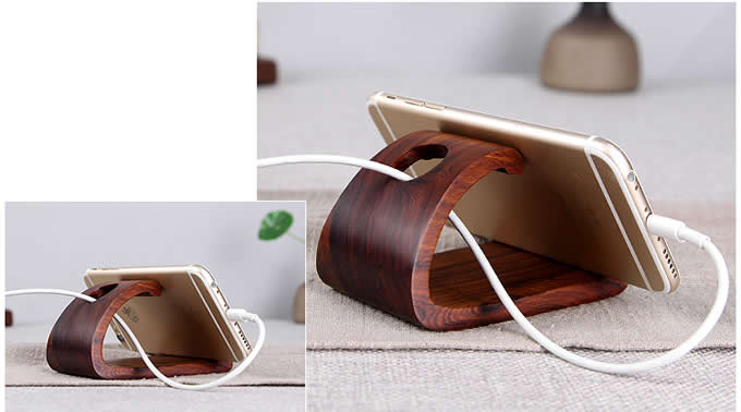  Wood Cell Phone Stand, Smartphone Wood Dock