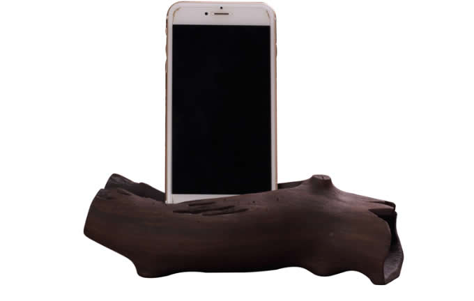 Wood Design Ceramic Sound Amplifier Stand Dock for SmartPhone