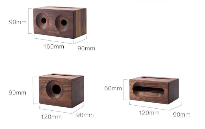  Black Walnut Wood Phone Sound Amplifier Trumpet Holder Amplifier Loudspeaker