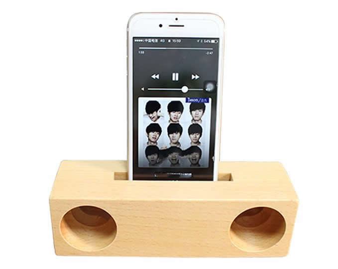 Wooden & Bamboo Speaker Sound Amplifier Stand Dock for SmartPhone