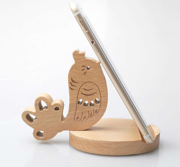 Wooden Bird Shaped Mobile Phone iPad Holder Stand