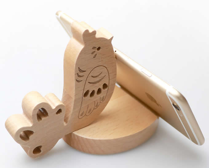 Wooden Bird Shaped Mobile Phone iPad Holder Stand