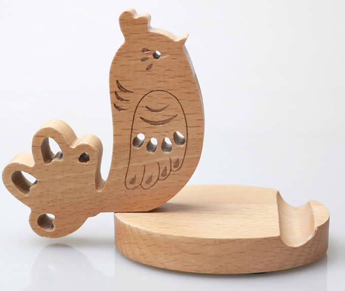 Wooden Bird Shaped Mobile Phone iPad Holder Stand