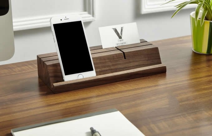  Wooden Business Card Holder Mobile Phone iPad Holder Stand