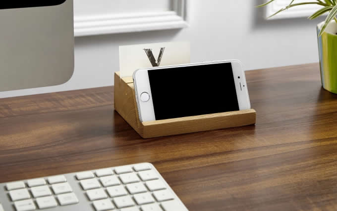  Wooden Business Card Holder Mobile Phone iPad Holder Stand