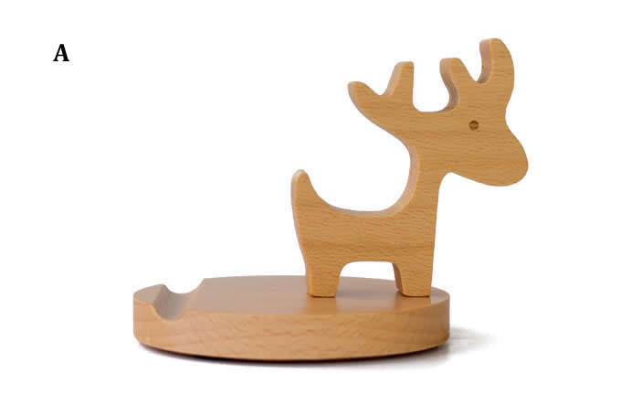  Wooden Deer Cell Phone iPad Stand Holder
