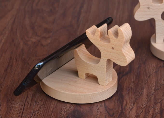  Wooden Deer Cell Phone iPad Stand Holder