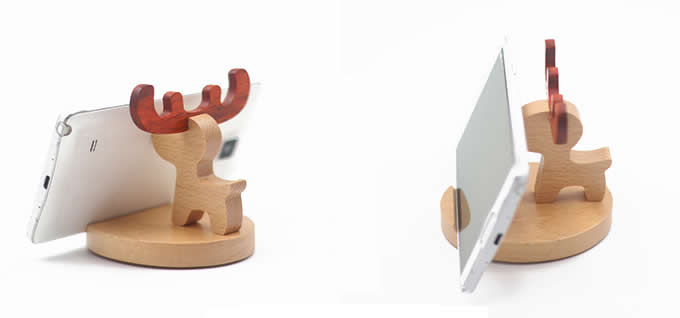  Wooden Deer Cell Phone iPad Stand Holder