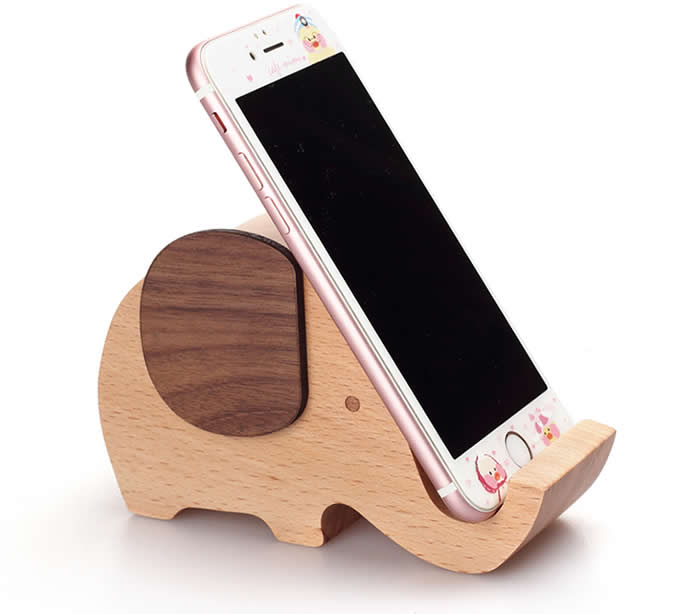  Wooden Elephant Music Box Mobile Phone Display Stand