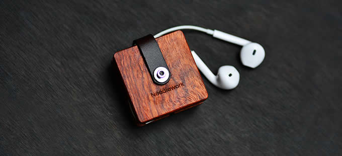  Wooden Headphone Wrap Winder Cable Cord Organizer