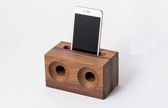  Wooden & Bamboo Speaker Sound Amplifier Stand Dock for SmartPhone 