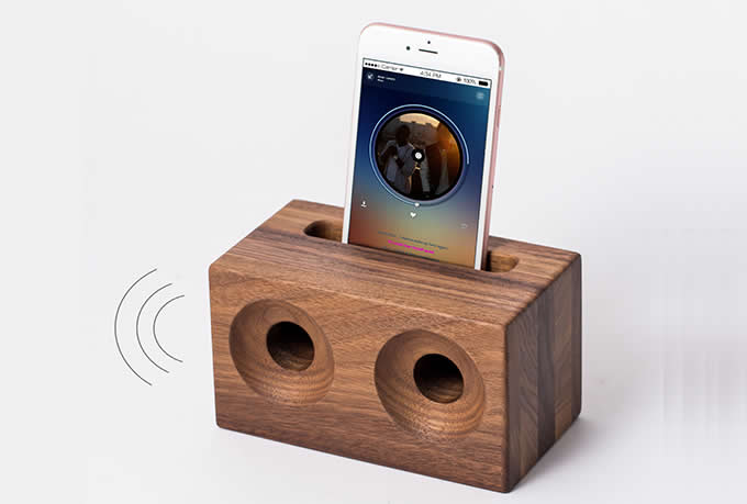  Wooden & Bamboo Speaker Sound Amplifier Stand Dock for SmartPhone 