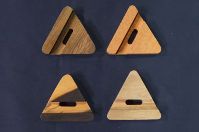 Wooden Mixed Shape Desktop Cell Phone Holder