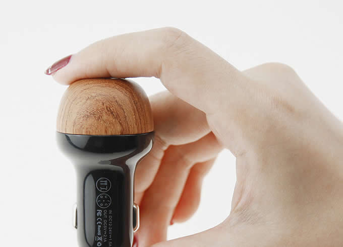  Wooden Mushroom 2.1A USB Car Charger