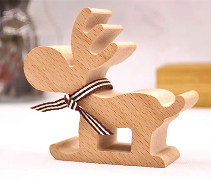  Wooden Pere David‘’s Deer Shaped Mobile Phone iPad Holder Stand