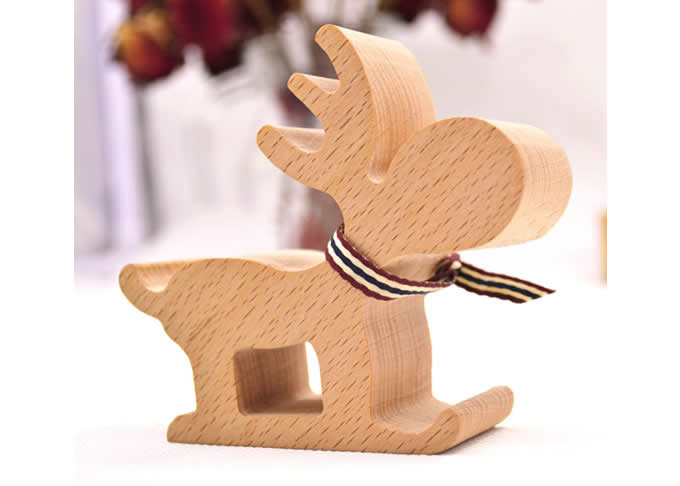  Wooden Pere David‘’s Deer Shaped Mobile Phone iPad Holder Stand