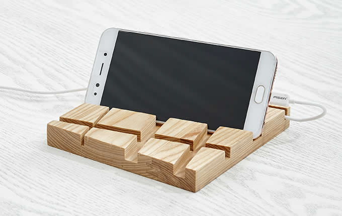   Wooden Leather Desk Stationery Organizer  Pen/Pencil,Cell phone, Business Name Cards Holder    
