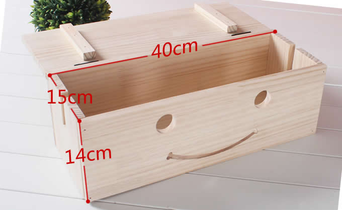  Wooden  Smiley Face Wire & Cable Organizers Storage Box