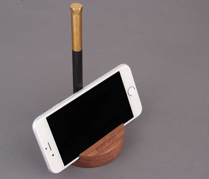 Wooden iPhone Cell Phone Desk Stand Holder With Pen Stand