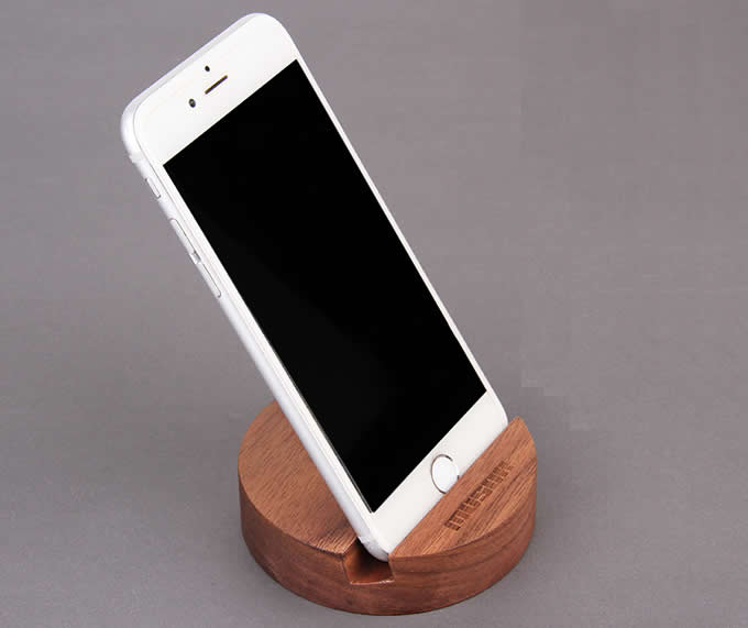 Wooden iPhone Cell Phone Desk Stand Holder With Pen Stand