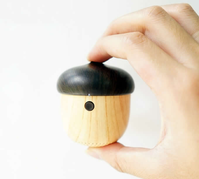 Acorn-Shaped Mini Nut Wooden Bluetooth Speaker