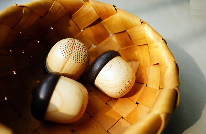 Acorn-Shaped Mini Nut Wooden Bluetooth Speaker