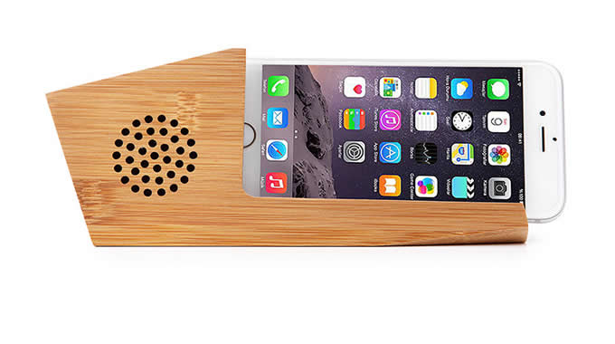 Bamboo Phone Sound Amplifier Trumpet Holder Amplifier Loudspeaker  