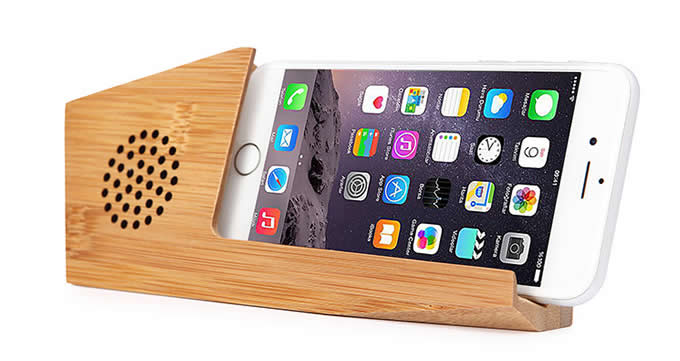 Bamboo Phone Sound Amplifier Trumpet Holder Amplifier Loudspeaker  