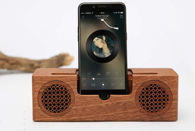  Bluetooth Wood Portable Speaker With Mobile Phone Stand Holder