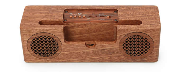  Bluetooth Wood Portable Speaker With Mobile Phone Stand Holder