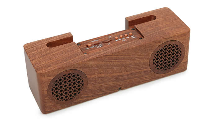  Bluetooth Wood Portable Speaker With Mobile Phone Stand Holder