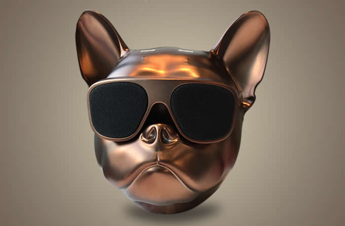  Portable Bulldog Head Dog Bluetooth Speaker