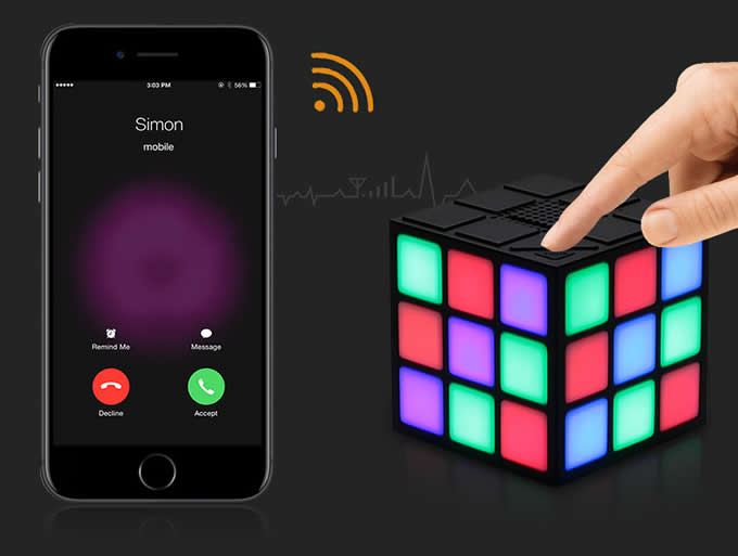 Portable Magic Cube Bluetooth Speakers Colorful LED Light  