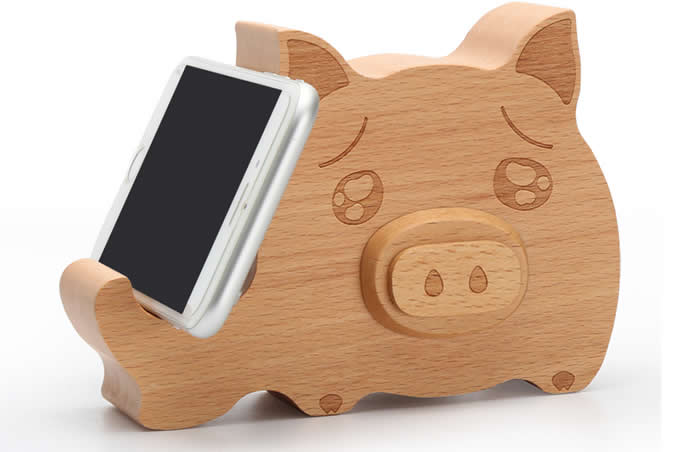   Wooden Animal Bluetooth Speaker Mobile Phone iPad Holder Stand 