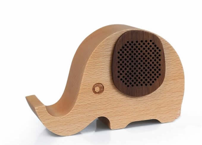  Wooden Elephant Shaped Bluetooth Speaker  Mobile Display Stand