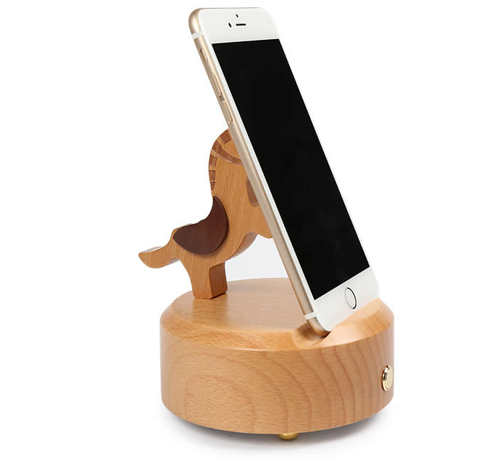 Wooden Horse  Shaped Bluetooth Speaker Mobile Phone iPad Holder Stand 