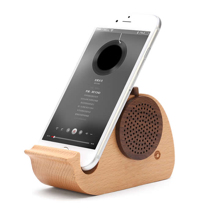 Wooden Whale Shaped Bluetooth Speaker Mobile Display Stand 