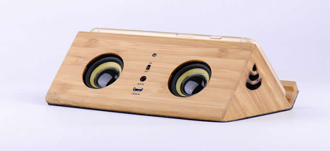 Wooden Wireless Sound Amplifier Magnetic Induction Portable Speaker  