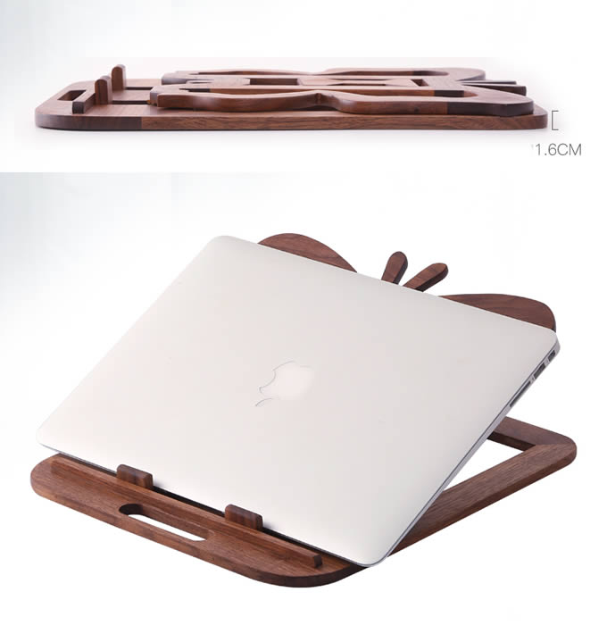 Butterfly Wood Shape Desktop StandFor Tablet Laptop Macbook Cooling Stand