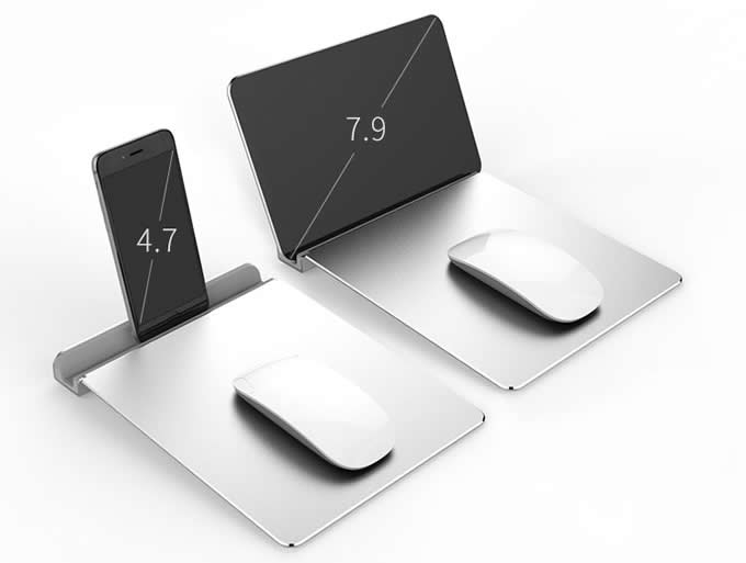 Aluminum Multifunctional Mouse Pad  with Tablet or Smartphone Stand