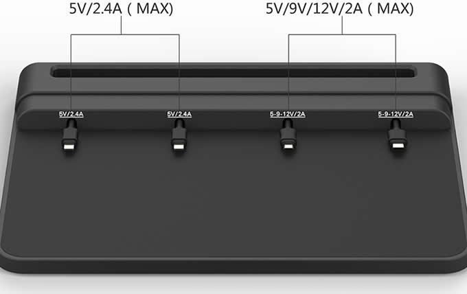  Universal Multi-Device Charging Station for Smart Phones & Tablets, Black 