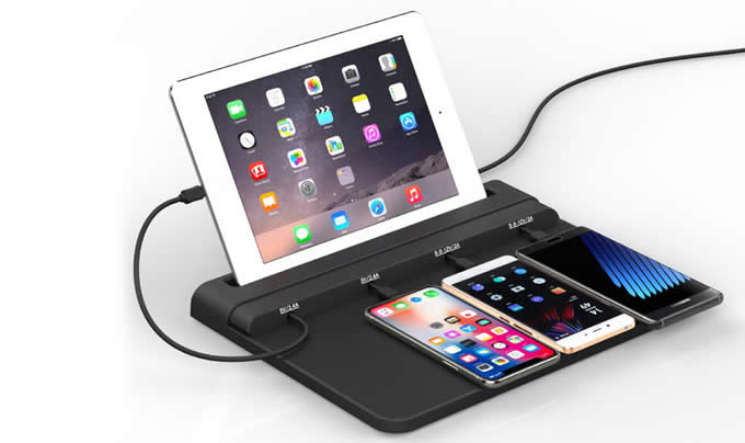  Universal Multi-Device Charging Station for Smart Phones & Tablets, Black 