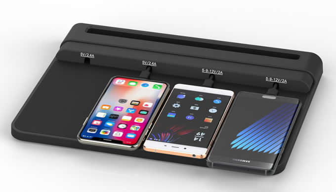  Universal Multi-Device Charging Station for Smart Phones & Tablets, Black 