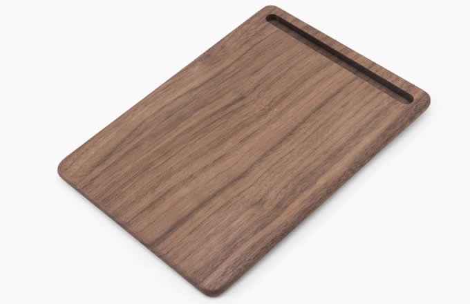 Natural Wood Mouse Pad with Cell Phone Stand