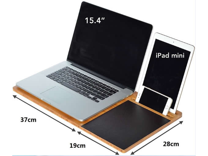 Bamboo Laptop Mobile Lap Desk,Fits 15