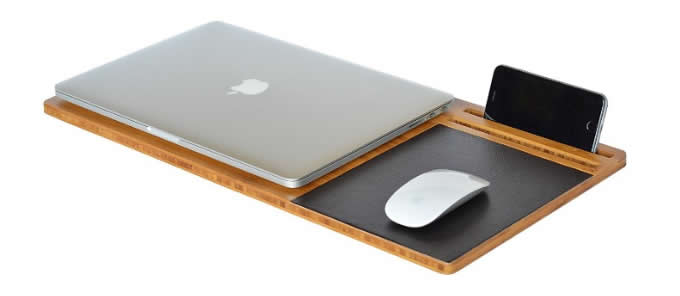 Bamboo Laptop Mobile Lap Desk,Fits 15