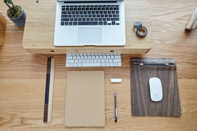 Wooden Mouse Pad With Single Pen holder