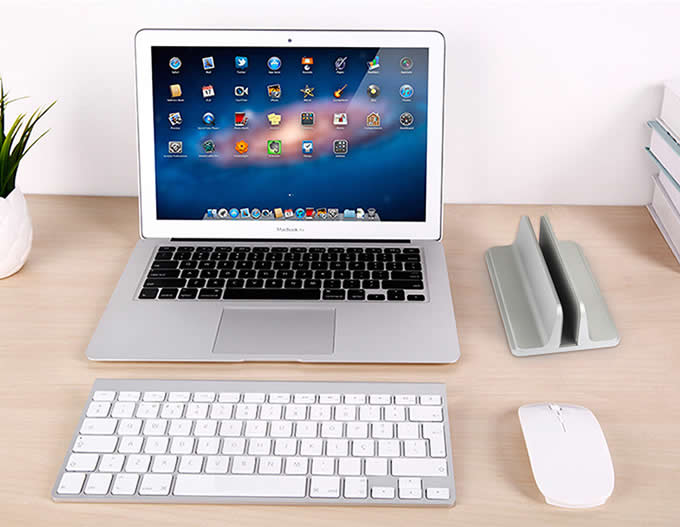 Adjustable Aluminum Desktop Vertical Laptop Stand Holder for MacBook Air, MacBook Pro,Notebooks
